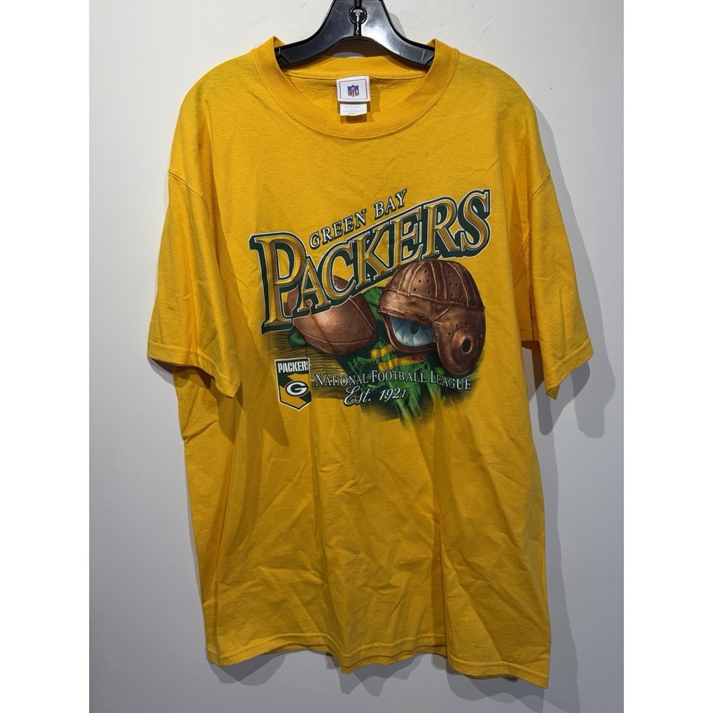 Vintage Green Bay Packers NFL Yellow T-Shirt Men's Size L